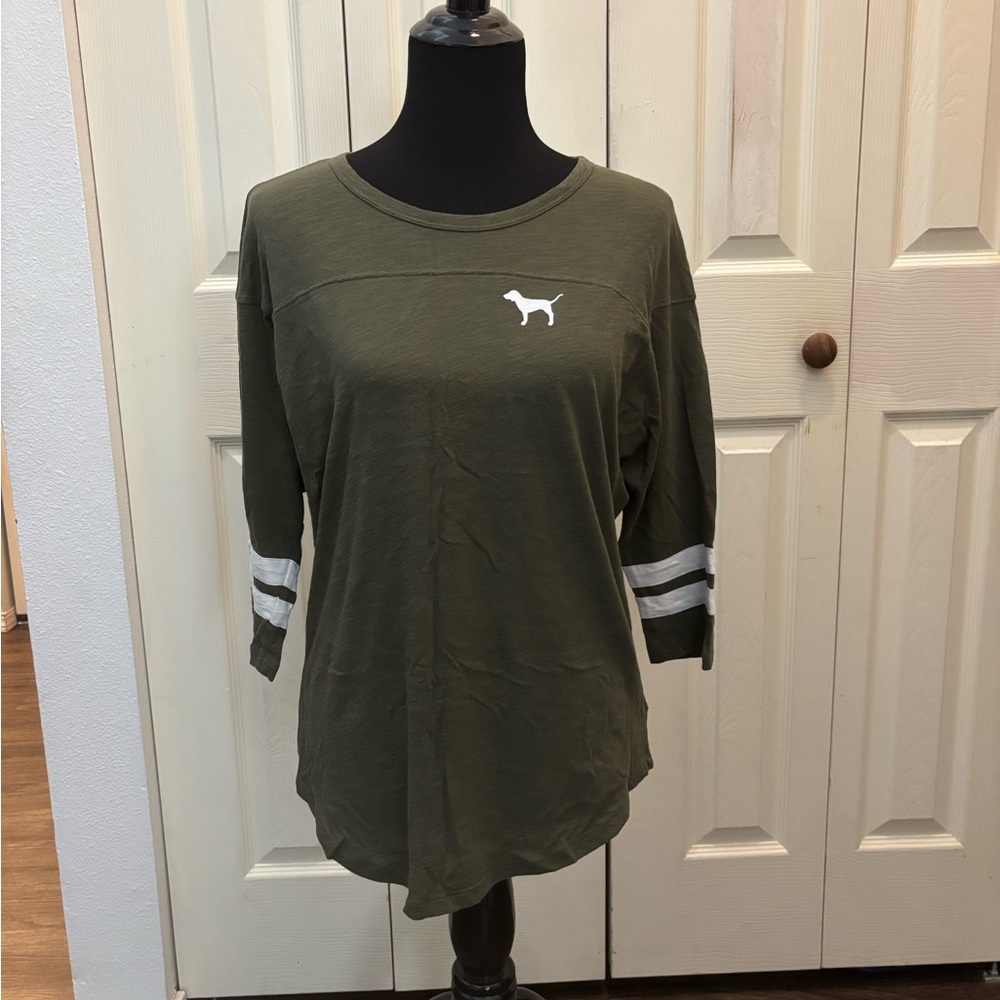 PINK Olive Green Women's Top - Picture 2 of 9